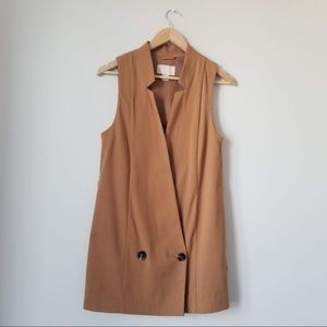 NWOT H&M Camel Longline Double Breasted Vest